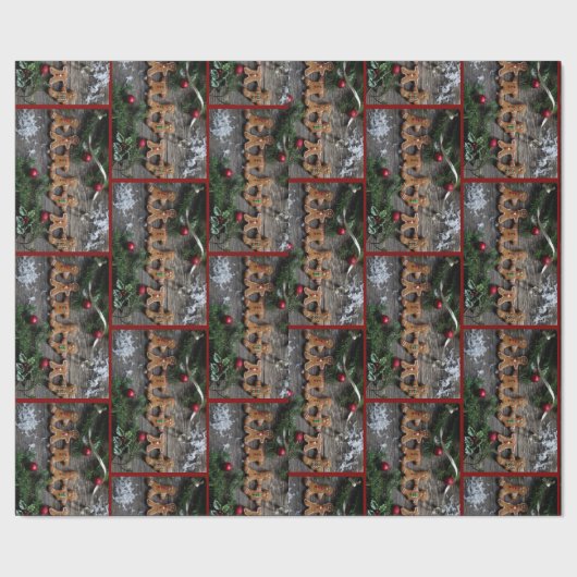 Gingerbrood Kerstmis Cadeaupapier (Zoom)