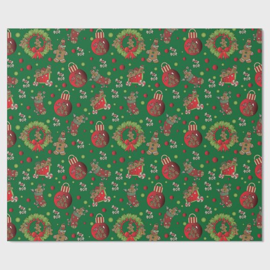 Gingerbrood kerstmis cadeaupapier (Vlak)