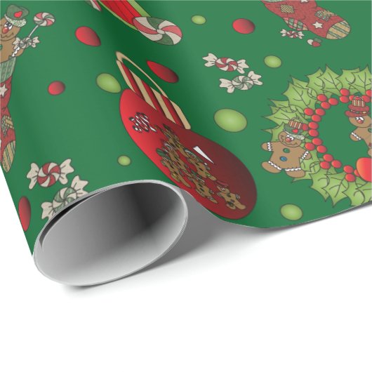 Gingerbrood kerstmis cadeaupapier (Rol Hoek)