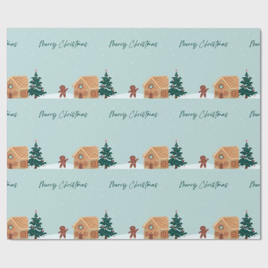 Gingerbrood Kerstmis Cadeaupapier (Vlak)