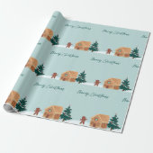 Gingerbrood Kerstmis Cadeaupapier (Uitgerold)