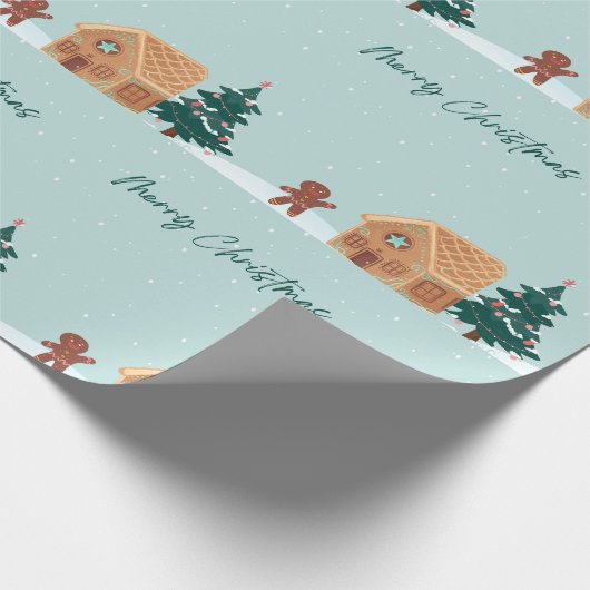 Gingerbrood Kerstmis Cadeaupapier (Hoek)