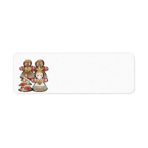 Gingerbrood Kerstmis Etiket
