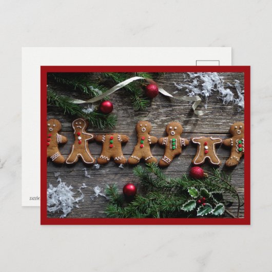 Gingerbrood Kerstmis Feestdagenkaart (Voorkant / Achterkant)