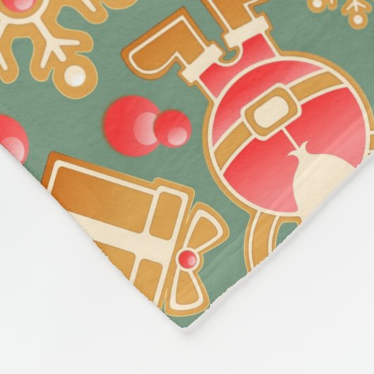 Gingerbrood Kerstmis Fleece Deken (Hoek)