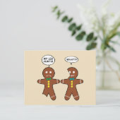 Gingerbrood Kerstmis Humor Beige Holiday Briefkaart (Staand voorkant)