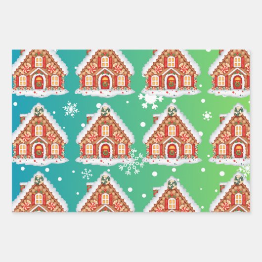 Gingerbrood Kerstmis Inpakpapier Vel (Voorkant 2)