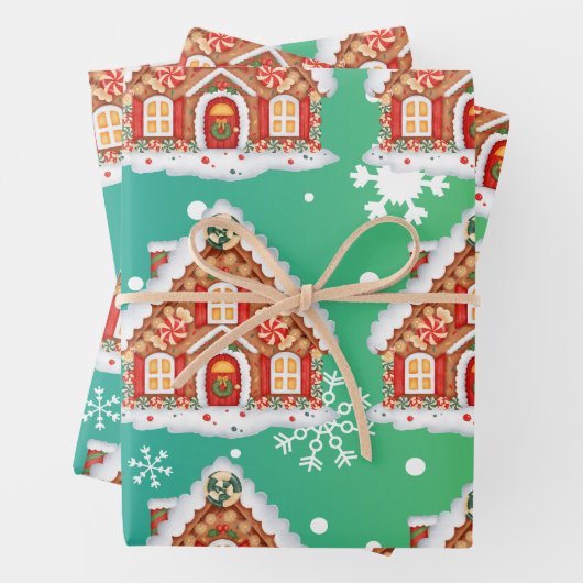 Gingerbrood Kerstmis Inpakpapier Vel (In situ)