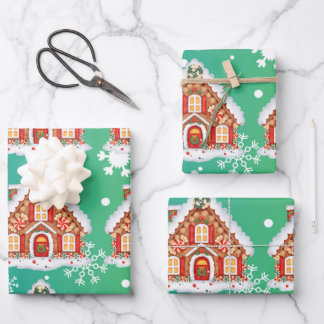 Gingerbrood Kerstmis Inpakpapier Vel