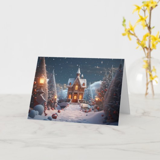 Gingerbrood Kerstmis Kaart (Gele Bloem)