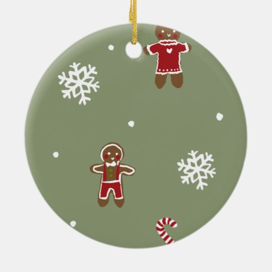 Gingerbrood Kerstmis Keramisch Ornament (Achterkant)