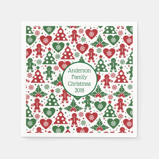 Gingerbrood Kerstmis Napkins Servet (Voorkant)