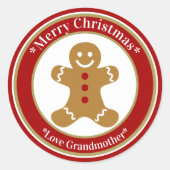 Gingerbrood Kerstmis Ronde Sticker (Voorkant)