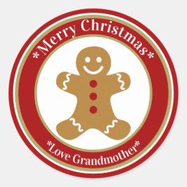 Gingerbrood Kerstmis Ronde Sticker