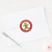 Gingerbrood Kerstmis Ronde Sticker (Envelop)