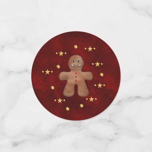 Gingerbrood - Kerstmis voor mannen en gouden sterr Confetti (Kleine voorkant)