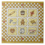 Gingerbrood Kitchen Trivet Tegel Tegeltje (Voorkant)