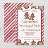 Gingerbrood Koek Decoratie Feestje Kaart (Voorkant / Achterkant)