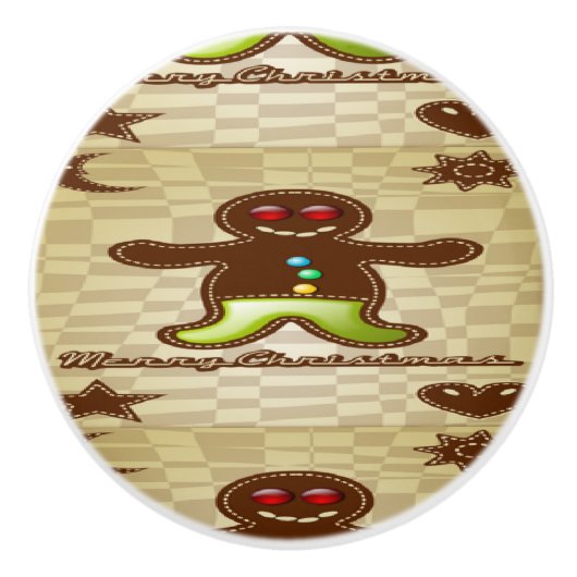 Gingerbrood-koekje Keramische Knop (Voorkant)