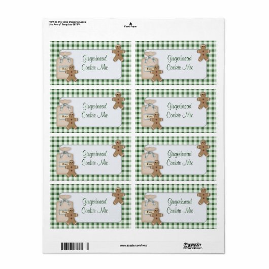 Gingerbrood Koekje Mix Etiket (Full Sheet)