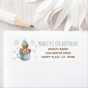 Gingerbrood Koekjes & Cocoa Winter Boy Birthday Etiket