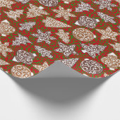 Gingerbrood Koekjes Elegant Kerstmis Cadeaupapier (Hoek)