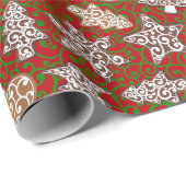 Gingerbrood Koekjes Elegant Kerstmis Cadeaupapier (Rol Hoek)