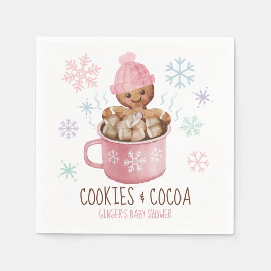 Gingerbrood Koekjes en Baby shower van Caca Girl Servet (Voorkant)