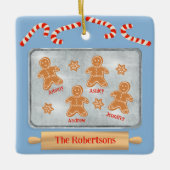 Gingerbrood Koekjes Familie van Vier Keramisch Ornament (Voorkant)