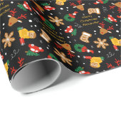 Gingerbrood Koekjes Gepersonaliseerde Kerstmis Cadeaupapier (Rol Hoek)