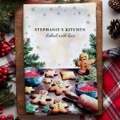 Gingerbrood Koekjes Gepersonaliseerde Kerstmis Theedoek