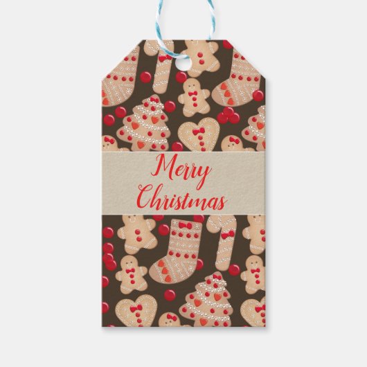 Gingerbrood Koekjes Holiday Cookie Exchange Party Cadeaulabel (Voorkant)