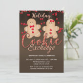 Gingerbrood Koekjes Holiday Cookie Exchange Party Kaart (Staand voorkant)
