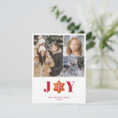 Gingerbrood Koekjes Joy Holiday Multi-fotokaart Feestdagenkaart (Staand voorkant)