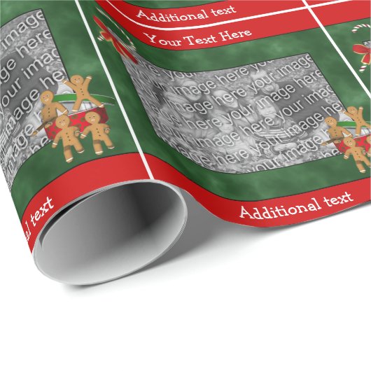 Gingerbrood Koekjes Kandriet Uw Foto Holiday Cadeaupapier (Rol Hoek)