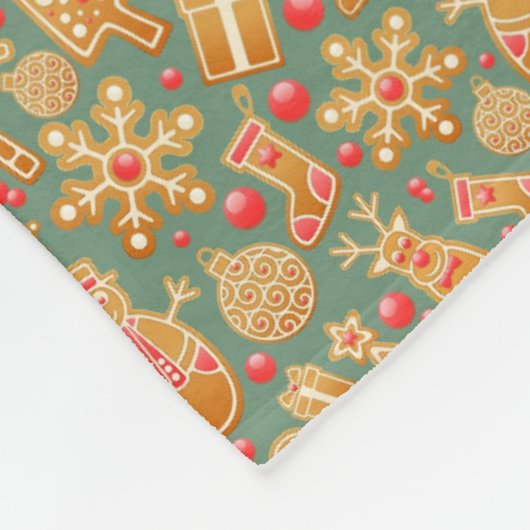 Gingerbrood/koekjes/Kerstmis Fleece Deken (Hoek)