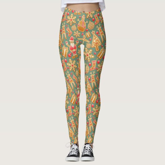 Gingerbrood/koekjes/Kerstmis Leggings (Voorkant)
