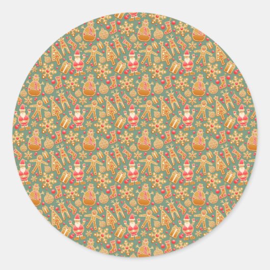 Gingerbrood/koekjes/Kerstmis Ronde Sticker (Voorkant)