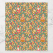 Gingerbrood/koekjes/Kerstmis Wijn Etiket (Enkel label)