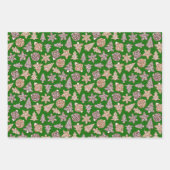 Gingerbrood Koekjes met groene kerst Inpakpapier Vel (Voorkant 2)