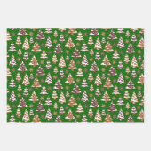 Gingerbrood Koekjes met groene kerst Inpakpapier Vel (Voorkant)