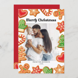 Gingerbrood Koekjes met kerstkaart Kaart