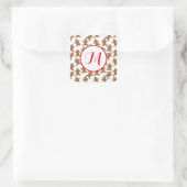 Gingerbrood Koekjes Monogram Square Stickers (Tas)