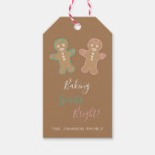 Gingerbrood Koekjes Slaat heldere feestdag Cadeaulabel (Voorkant)