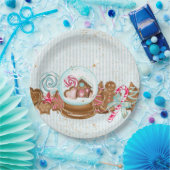 Gingerbrood Koekjes Snowglobe Snoep Papier Bord (Feest)