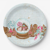 Gingerbrood Koekjes Snowglobe Snoep Papier Bord (Voorkant)
