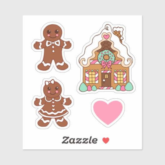 Gingerbrood Koekjes Stickers (Vel)