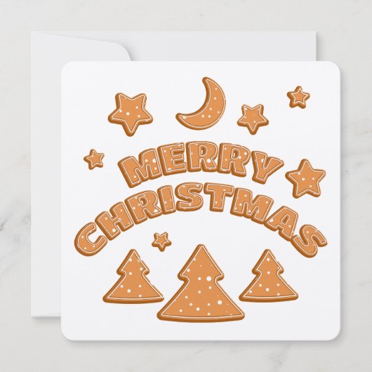 Gingerbrood koekjesdoopvont Merry kerstcard (Voorkant)