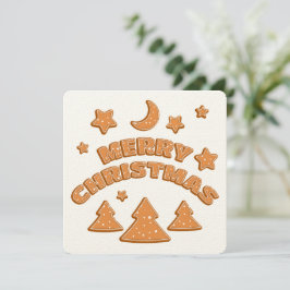 Gingerbrood koekjesdoopvont Merry kerstcard