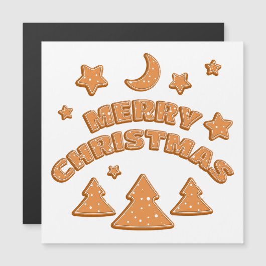 Gingerbrood koekjesdoopvont Merry kerstcard (Voorkant / Achterkant)